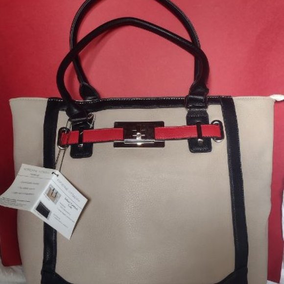 Adrienne Vittadini Handbags - ADRIENNE VITTADINI LARGE BELTED TURNLOCK TOTE (THE GRACE COLLECTION) NWT